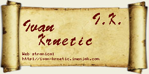 Ivan Krnetić vizit kartica
